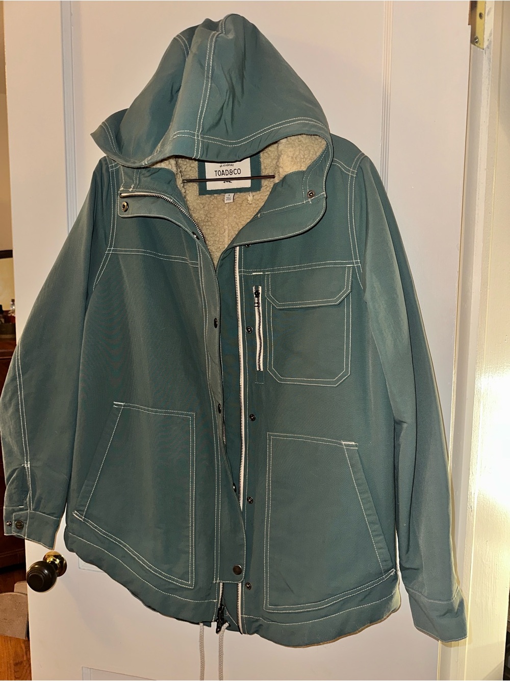 Toad&Co Teal Hooded Sherpa-Lined Parka Jacket